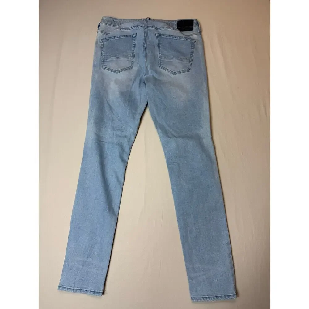 Mens PacSun Skinny Active Stretch Jeans 32x32 Light Wash‎ Denim